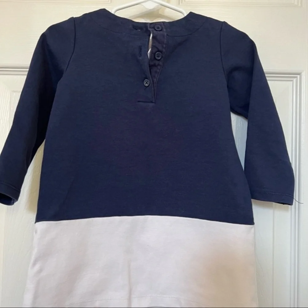 Gymboree| Toddler girl dress -blue with Purple Hearts pockets -Size 18-24 months